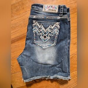 Grace in LA Blue Ombre Distressed Jeans